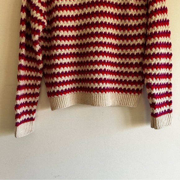 Rebecca Minkoff Red Stripe Chunky Knit Wool Blend Sweater Size Med - Picture 8 of 16